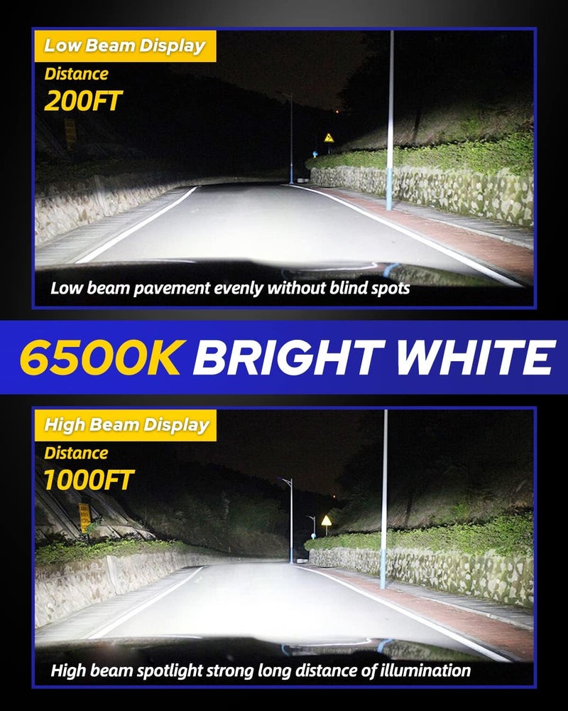 AUTOONE H7 LED Bulbs, Latest-Gen 60000LM 1200% Brighter, 6500K Cool White 1:1 Mini Halogen Size H7 H7LL Accessory Fog Light, No Extra Adapter Needed, Non-polarity Plug and Play, Pack of 2 - Image 2